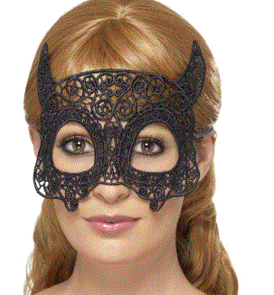 Embroidered Lace Filigree Devil Eyemask