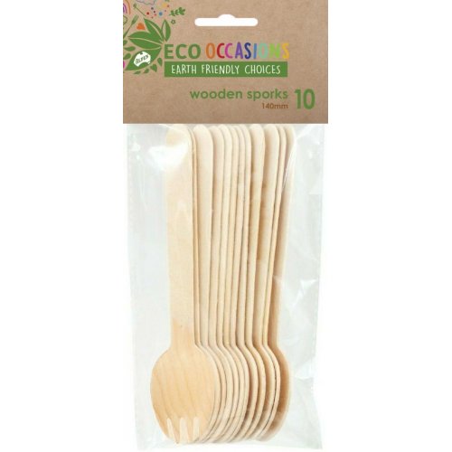 Wooden Spork 140mm Pack of 10