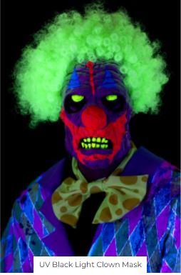 UV Black Light Clown Mask