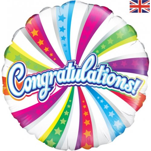 Congratulations Swirl Foil Balloon 18" 45cm