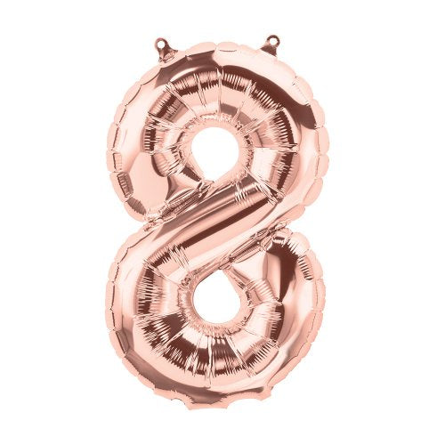 16" Rose Gold Foil Balloon Number 8