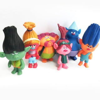 Trolls | Large | Plastic Figurines | 6 Piece Set — Red Fox Party Supplies