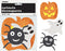 Mini Glittered Halloween Spider Pumpkin Ghost Cutouts (Pk 6)