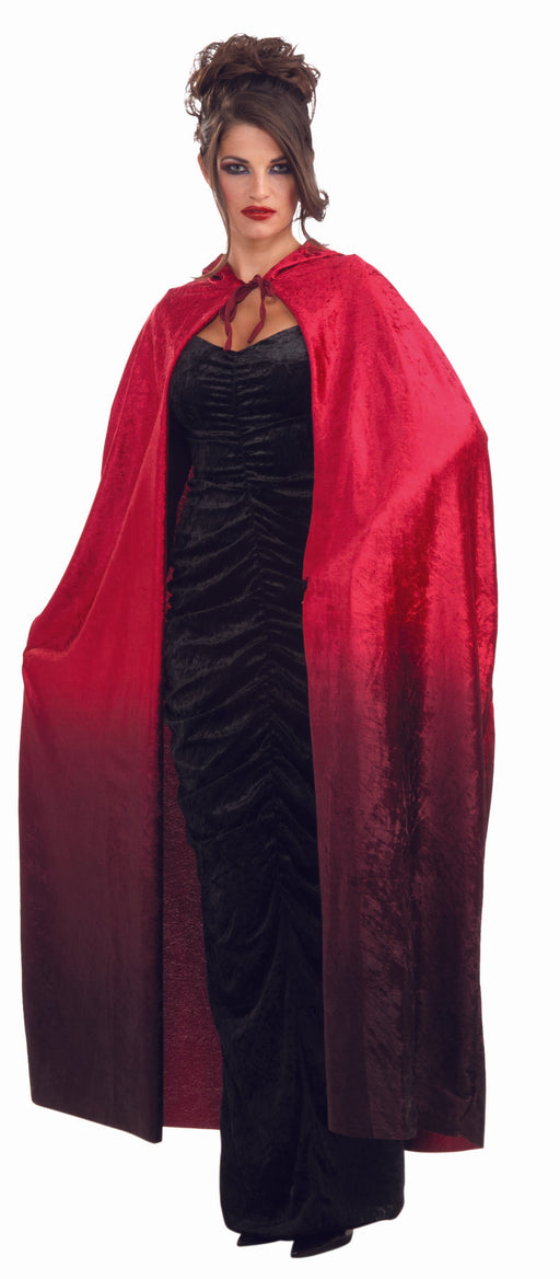 Red Faded Hooded Cape 56"