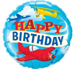 Airplane Birthday 18” Foil Balloon