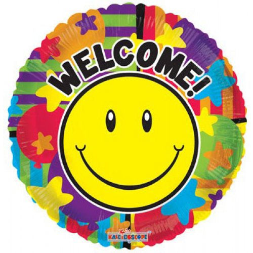 18" Foil Balloon Smiley Welcome!