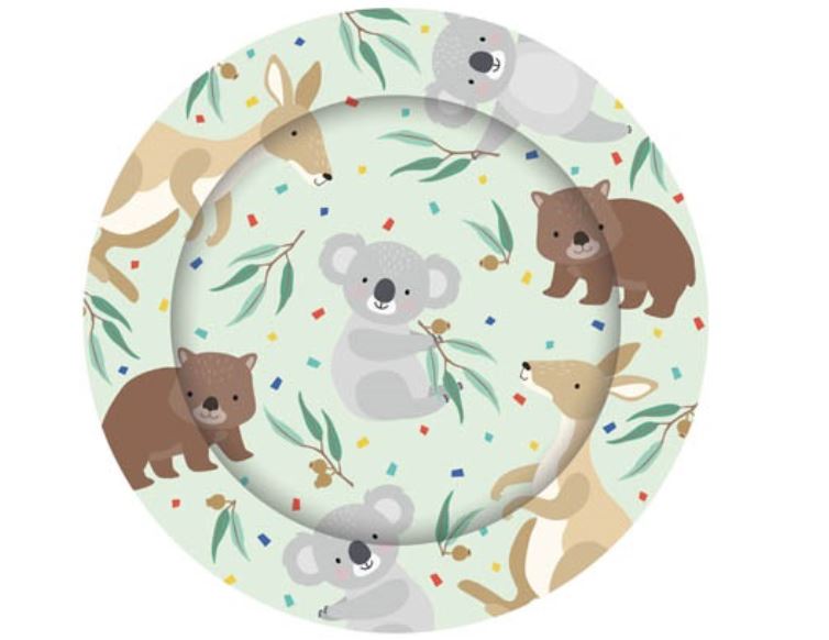 Australiana Paper Plates 8 Pk — Red Fox Party Supplies