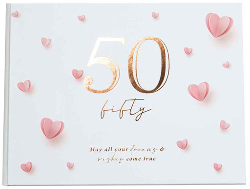 50th Pink Hearts Guest Book