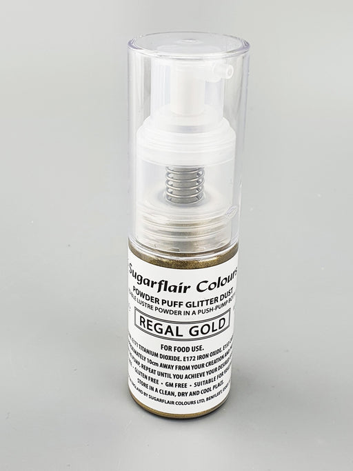 Regal Gold - Powder Puff Glitter Dust - Sugarflair Pump Spray - 10G