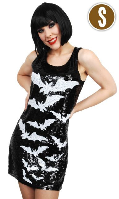 Black Bat Sequin Dress