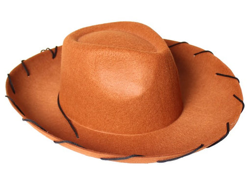 Adult Cowboy Character Hat With String Brown