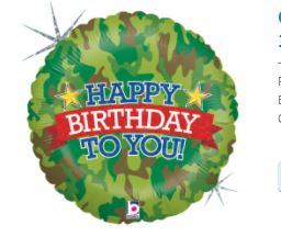 Camouflage Birthday 18" Foil Balloon