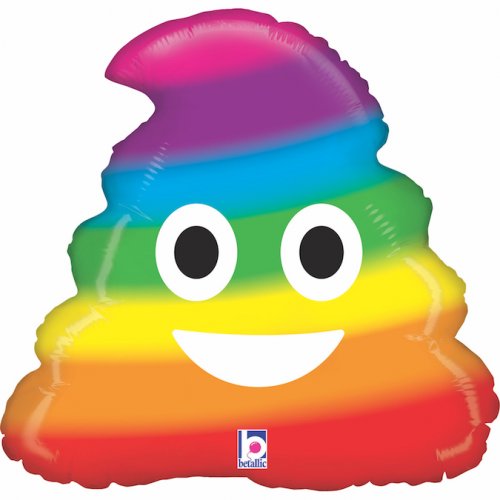 Emoji Rainbow Poo 18" Foil Balloon