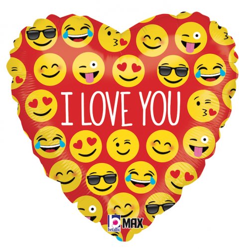 Emoji Heart I Love You 18" Foil Balloon