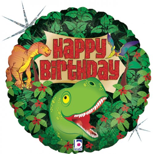 Happy Birthday Dinosaur Foil Balloon 18" 45cm