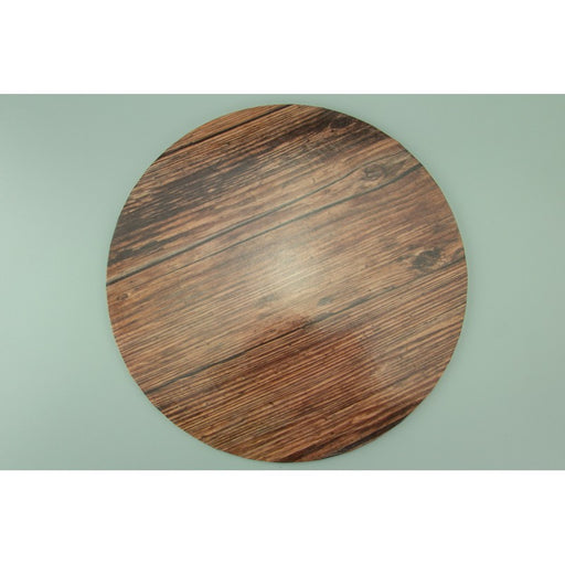 Round Dark Wood Pattern Masonite Cake Board