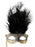 Josephine Black Eye Mask With Feathers And Stick