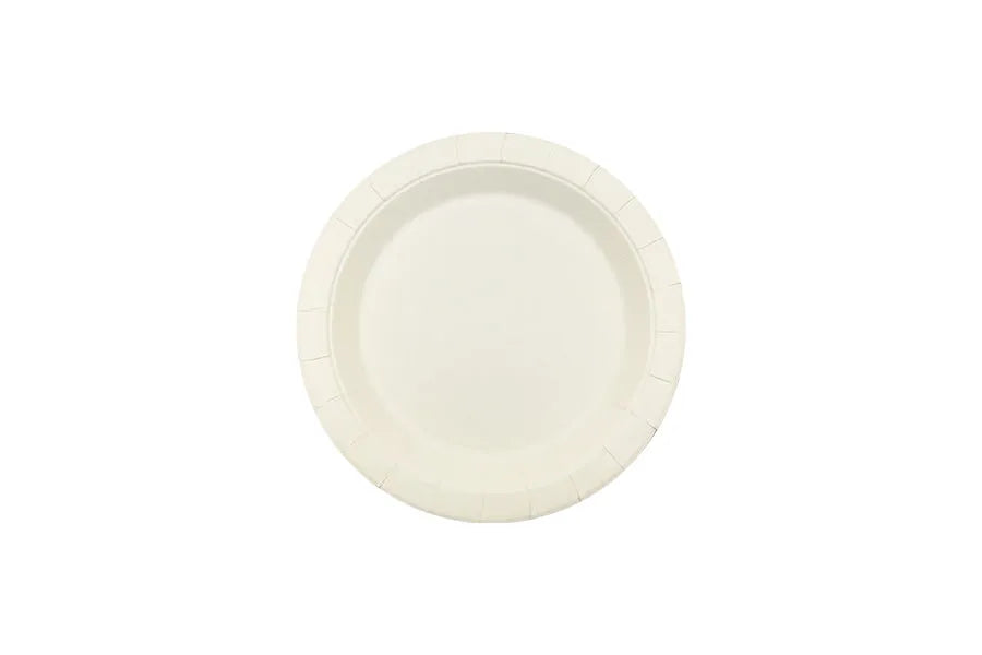 180mm Round White Paper Plate Pk 50