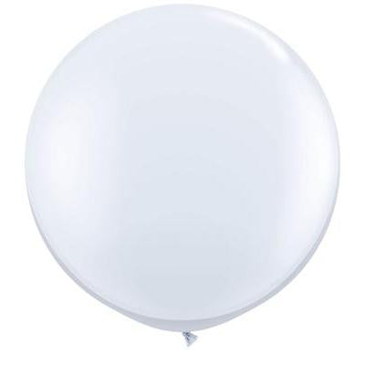 White 90cm/3Ft Latex Balloon - Uninflated