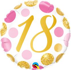 Happy Birthday Pink & Gold Dots Foil