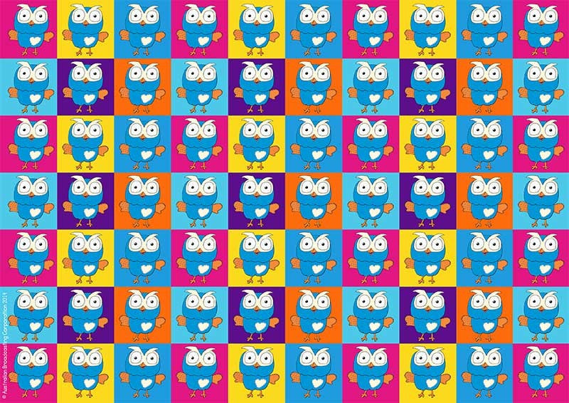 Hoot Pattern Sheet A4 Edible Image