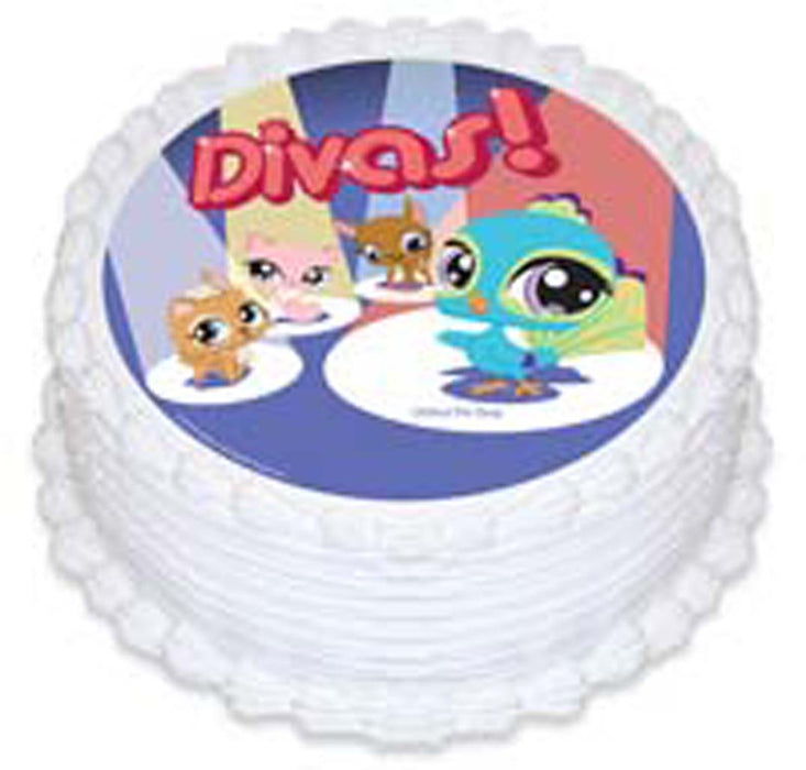 Littlest Pet Shop Round Edible Icing Image 6.3 Inch 16cm Red