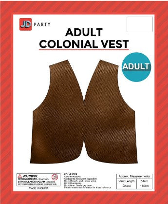 Adult Colonial Dark Vest Brown