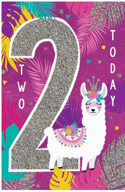 Aged Card Two Today Llama