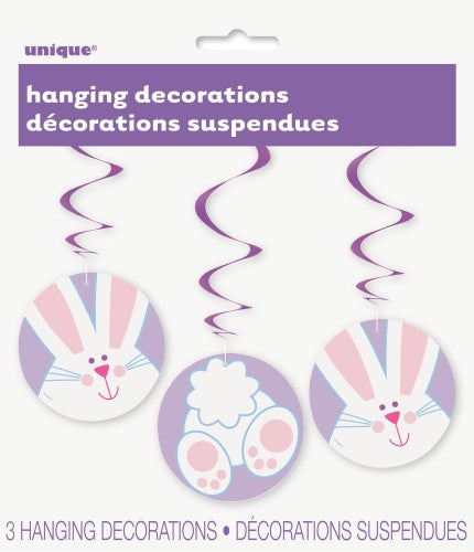 2 Bunny Swirl Hanging Decorations