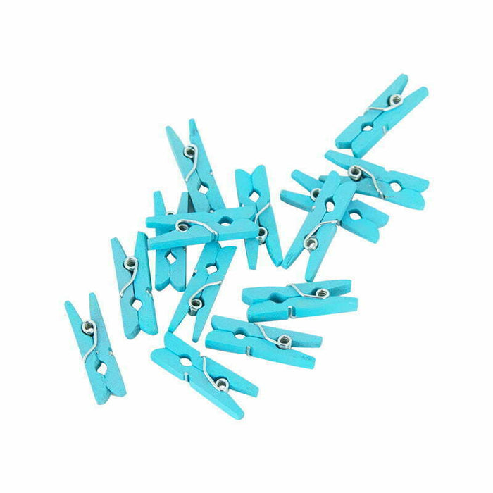 Wooden Pegs 24pcs - Blue