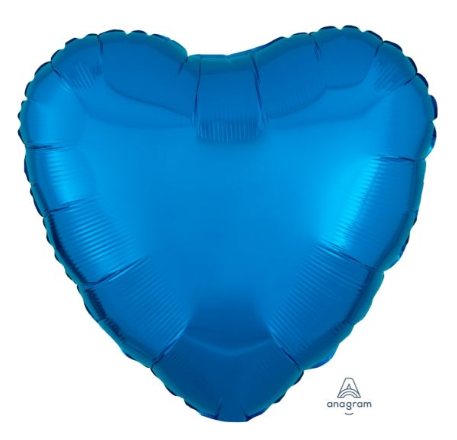 Heart Shape Foil Metallic Blue 45cm