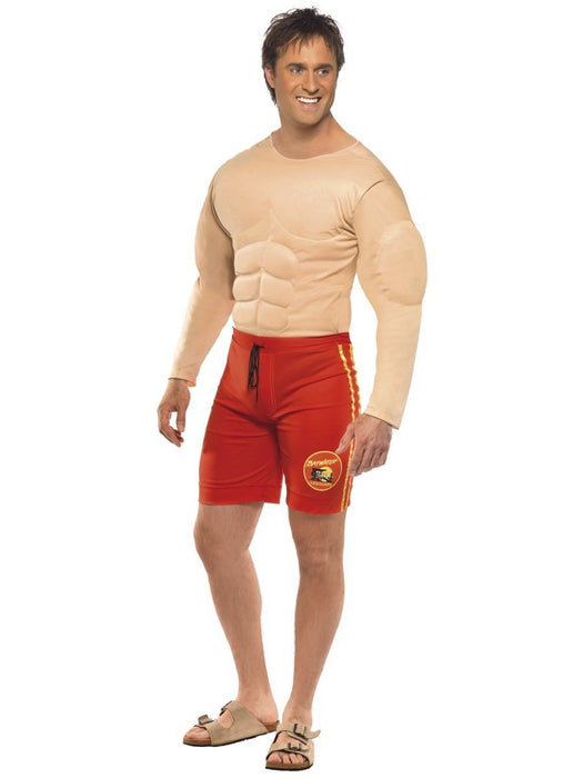 Baywatch Lifegaurd Costume, Muscle Chest Medium