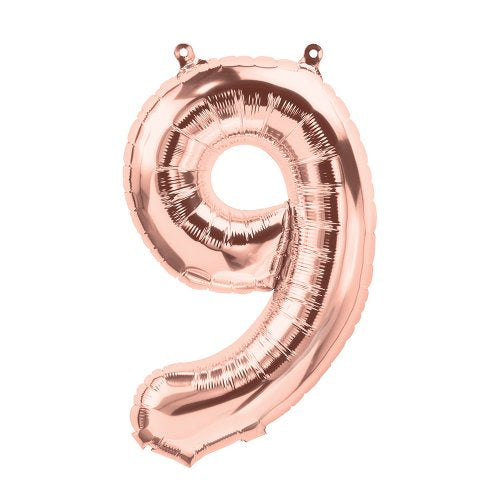 16" Rose Gold Foil Balloon Number 9