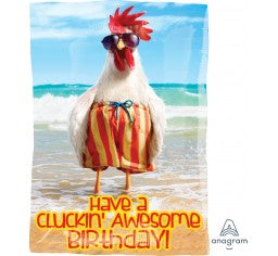 Have A Cluckin’ Awesome Birthday Rooster 12”x17” Foil Balloon