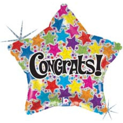 Foil 18" Congrats! Holographic Star