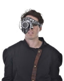 Steampunk Half Face Mask - Silver