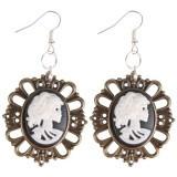 Earrings Cameo Skeleton Black