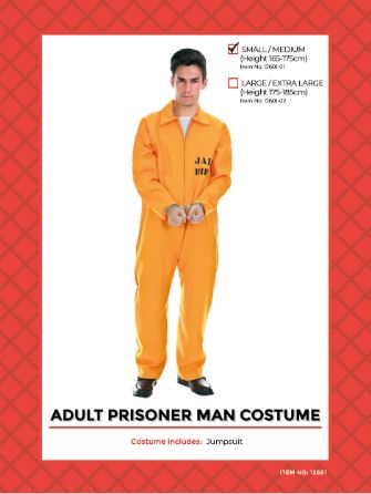 Adult Orange Prisoner Jumpsuit