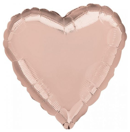 Heart Shape Foil Rose Gold 45cm