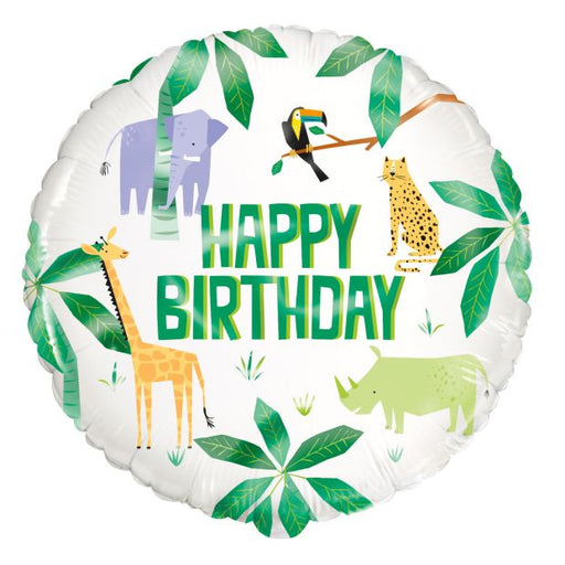 Animal Safari Happy Birthday Foil 18"