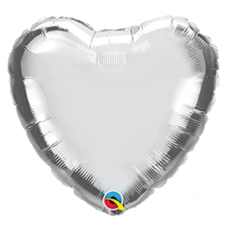 Heart Shape Foil Silver 45cm