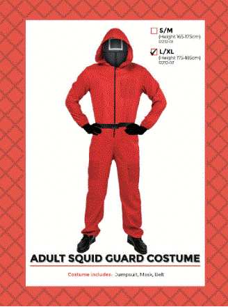 Adult Red Guard Costume Square Red