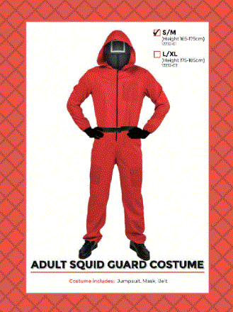 Adult Red Guard Costume Square Red