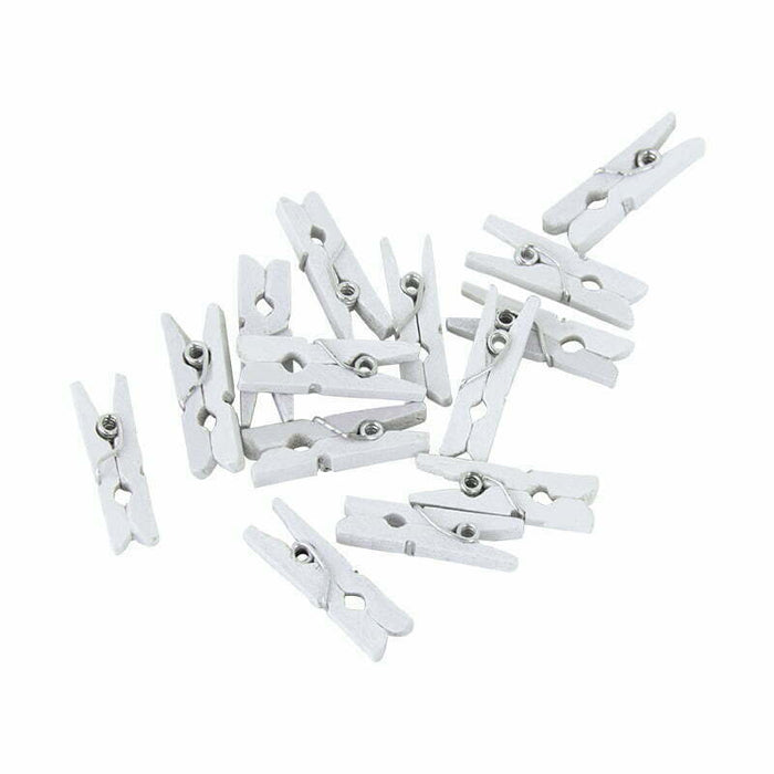 Wooden Pegs 24pcs - White