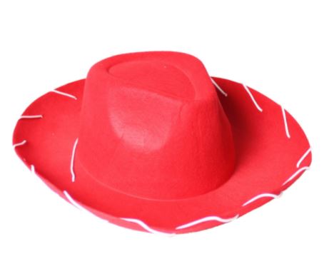 Adult Cowboy Character Hat With String Red